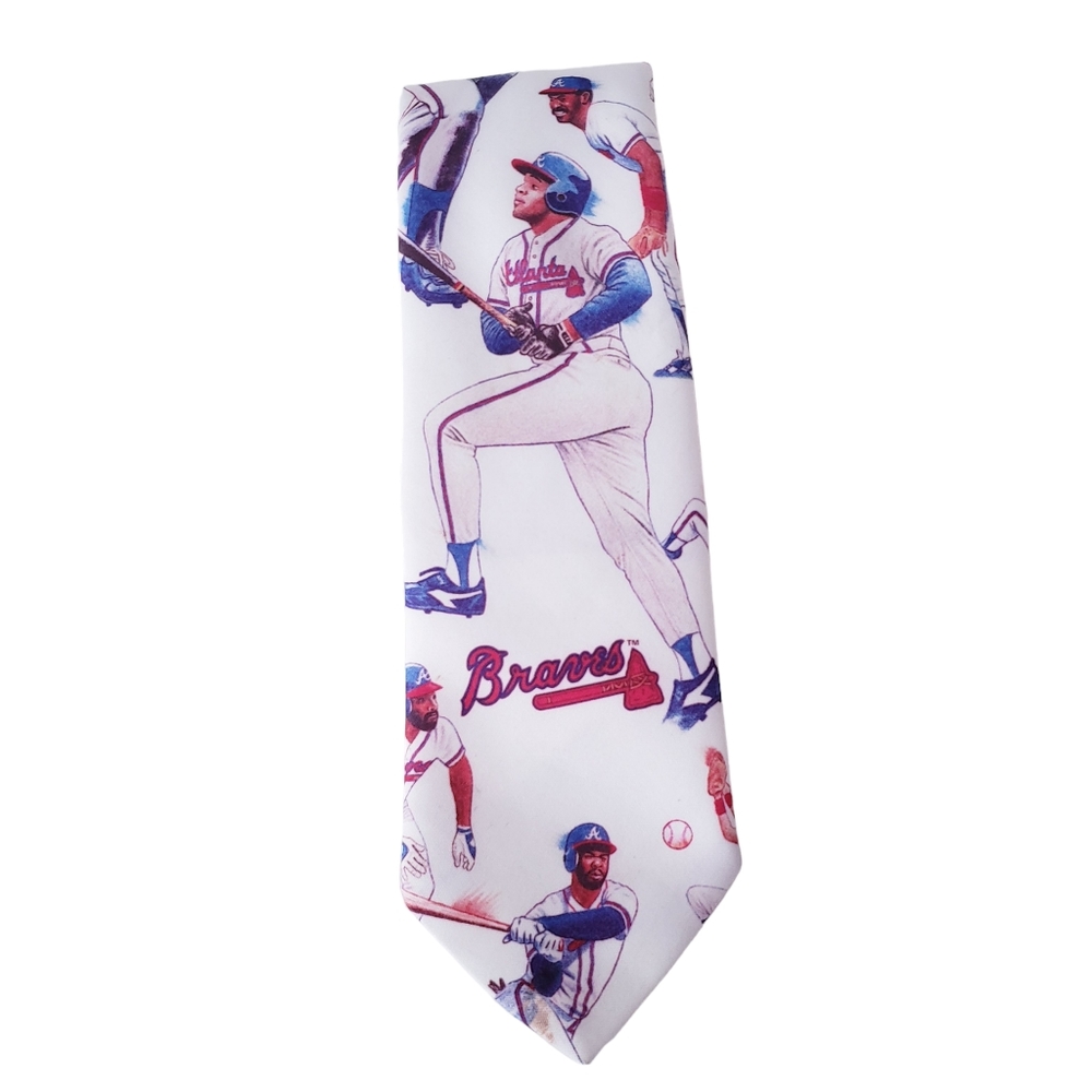 Vintage Ralph Marlin Atlanta Braves Baseball Tie - Picture 11 of 11